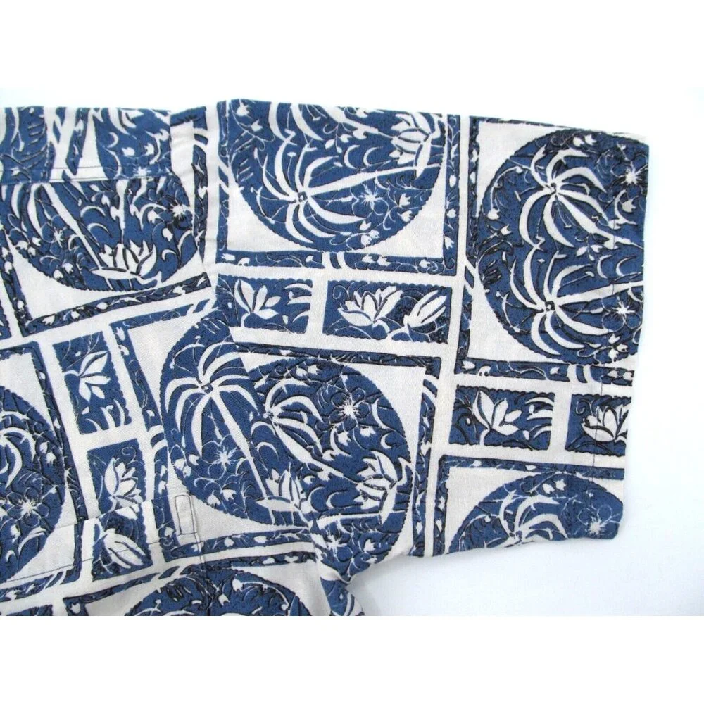 Vtg 90s Avi Kahala Hawaiian Shirt Mens Large Button Up Handcrafted Rayon Linen - Picture 13 of 13